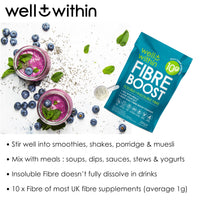10g Fibre Supplement Powder, 1/3 NHS Daily Intake, 4in1 Insoluble & Soluble Fibre Powder (200g Bag, 30 x 5g Fiber) 4 Types of Fiber. Well Within. for Men, Women & Kids
