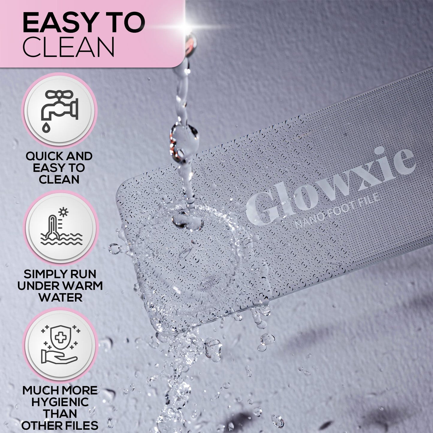 Glass Foot File by Glowxie | 2 Files in 1 (Scub+Buff) | Dead Skin & Callus Remover | Long Lasting | Hypoallergic