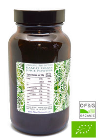 Na'vi Organics Raw Kamut Wheat Grass Juice Powder - Glass Jar - Premium Grade, Organic Certified Powder wholefood Supplement, 100 g