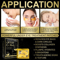 Generic Under Eye Patches,24K Gold Eye Masks, Eye Masks for Anti Wrinkles, Dark Circle Puffiness, Eye Gel Patch Women Men Under Eye Gel Patches (20 Pairs)