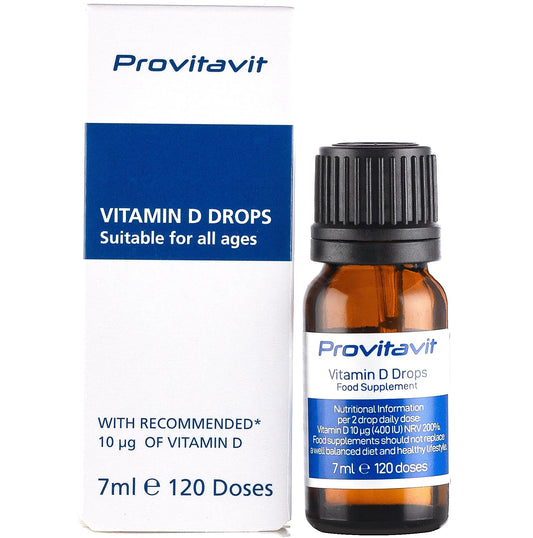 Provitavit Vitamin D Drops - NHS Recommended Level of Vitamin D - 10 microgram (400IU) – Babies, Children and Adults - Supports Healthy Bones, Teeth and Immune System. Sugar Free, Vegetarian, Halal, UK Made.