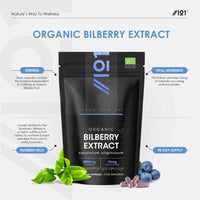 ALPHA01 Organic Bilberry Extract 5000mg – High Strength 5% Anthocyanidins – 90 Vegan Capsules (3 Months Supply) – Resealable and Recyclable Pouch – by Alpha01