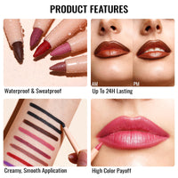 Oulac OULAC Matte Purple Lip Liner, Waterproof Lipliner Pencil Lasts 24H +, Highly Pigmented, Smooth and Smudge-proof Formula, Contour Your Lips, Vegan (08) Well-dressed