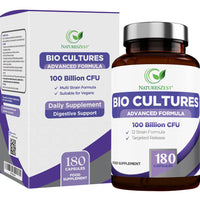 Bio Cultures Complex Probiotics 100 Billion CFU with Prebiotics, 180 Vegan Caps – Lactobacillus Plantarum & Saccharomyces Boulardii Probiotic - 6 Month Supply, Probiotics for Women, Packaging May Vary