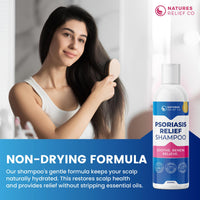 Natures Relief Co Psoriasis Shampoo with Salicylic Acid | Natural Scalp Treatment for Itchy, Flaky, Dry Scalp | Tea Tree, Lemongrass & Aloe Formula | Sulfate-Free, pH-Balanced | Daily Care for Healthy Hair | 200ml