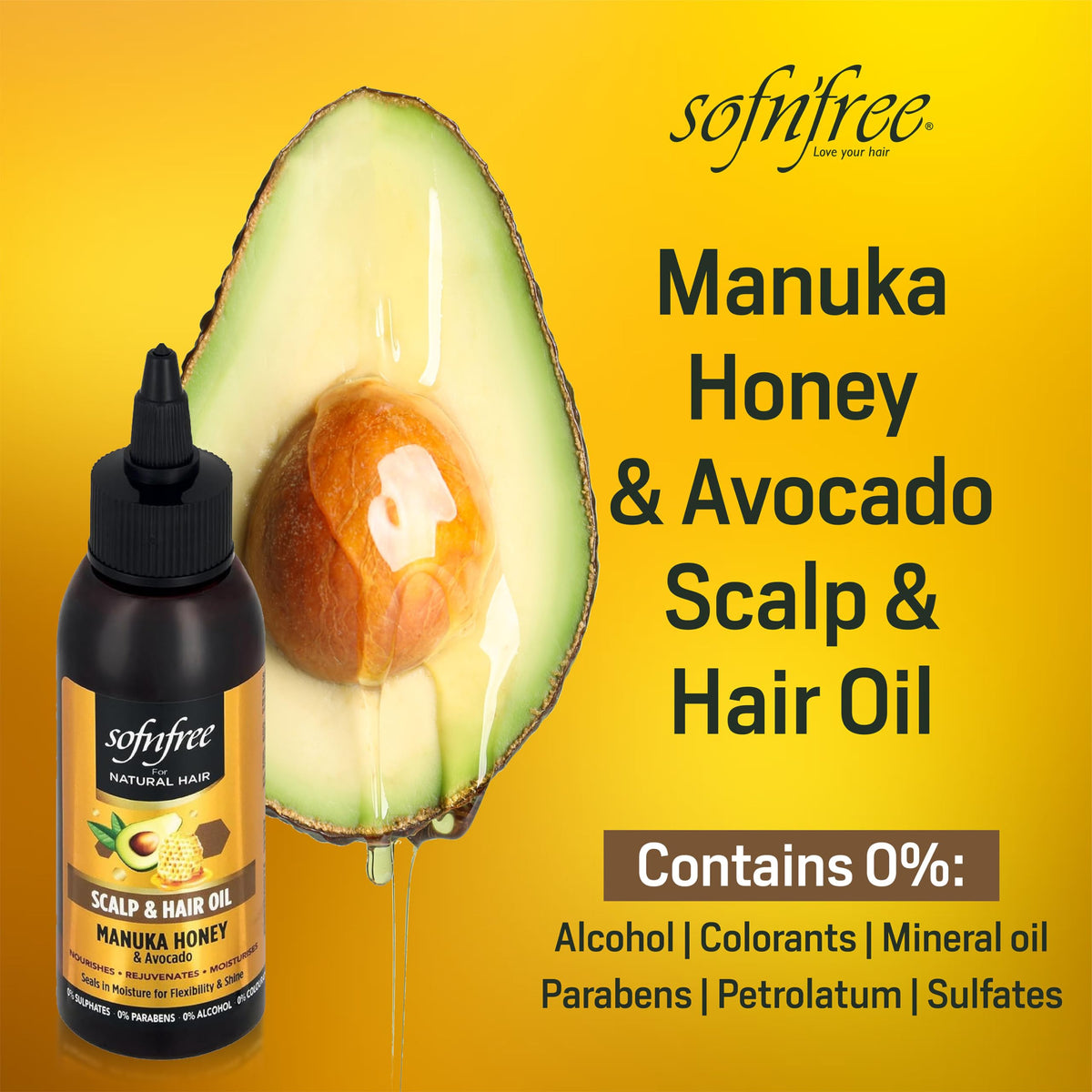 SOF N' FREE SofN'Free - Manuka Honey Scalp & Hair Oil, 100 ml