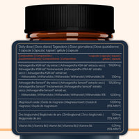 QSTA Ashwagandha KSM 66 + Sensoril (15-20% Withanolides) Cortisol Reducing Supplements for Deep Sleep, Energy, Concentration and Stress Relief. 2 Month Supply Ashwagandha High Strength KSM 66 Capsules