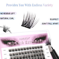 PURELEOR Lash Clusters 60 PCS Cluster Lashes Individual Lashes Extensions 10-16mm DIY Eyeashes Extensions Volume Wispy Soft False Eyeashes