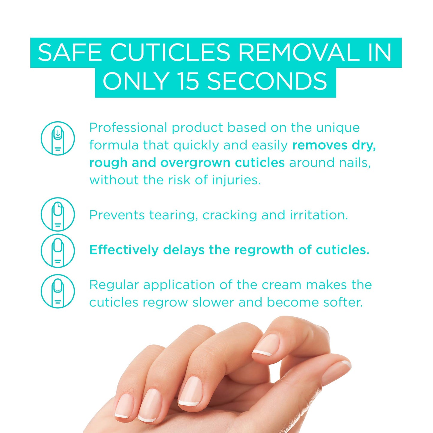 Eveline Cosmetics Nail Therapy Express 15 Second Instant Cuticle Remover Gel-Cream | 12 ml | Nail Strengthening Conditioner | Smooth Hydrated Strong Nails | with Avocado Oil | Beautiful Manicure Look