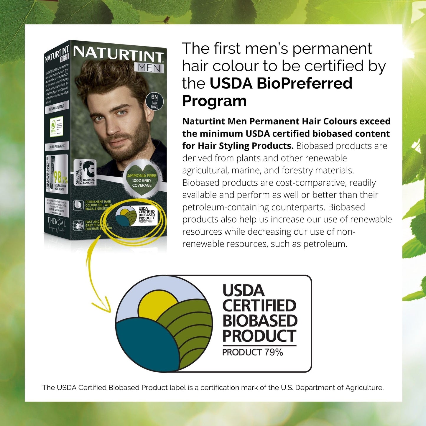 NATURTINT Naturtint Men Permanent Hair Colour Gel 6N Dark Blonde for Hair Beard and Moustache. Ammonia Free, up to 100% Grey Coverage, Natural Looking Long Lasting Results