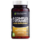 Only Nutrients | B Complex + Vitamin C | 180 Vegan Tablets (6 Months Supply) | All 8 B Vitamins B1-B2-B3-B5-B6-B12, Biotin, Folic Acid, Enhanced for Energy, Immune & Nervous System Support - UK Made