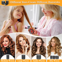 Thrilez 39PCS Hair Curlers Rollers with Clips Black Hair Roller with 3 Sizes 64mm 44mm 33mm, Jumbo Roller with 12PCS Duckbill Clips Hair Rollers for Long Medium Short Thick Fine Volume Bangs