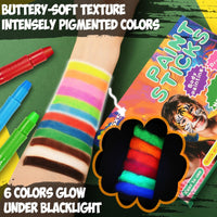 nsxsu Kids Face Paint Sticks 12 Colors, Washable Face Paint Pens for Children, Body Paint Crayons for Birthday Party, Mess Free Girls Boys Facepaint Kit Halloween Makeup