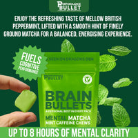 Caffeine Bullet 80mg Caffeine & 160mg L-Theanine Chews | Mint Matcha | 40 Servings