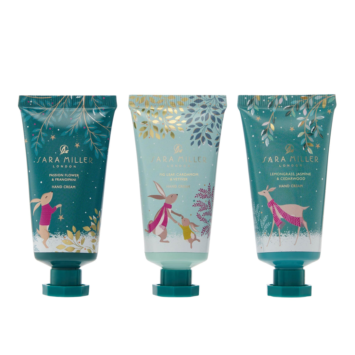 Sara Miller Beauty Sara Miller Woodland Tales | Fragranced Hand Cream Trio Set x3 30ml | Travel Size & Vegan Friendly | Beauty Gift For Her | Christmas Stocking Filler