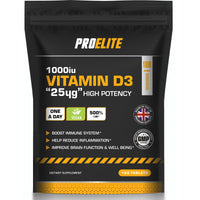 Vitamin D 1000 IU (25mcg) Vegan 180 VIT D Tablet 6 Months Supply for Maintenance of Healthy Immune System, Muscles, Bones & Teeth Vitamin D3 Cholecalciferol Made in The UK by PROELITE