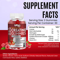 ProVita Health Creatine Monohydrate Gummies 4000mg for Men & Women - 60 Chewable Creatine Gummies Strawberry Flavoured Creatine | Pre Workout Gym Supplement| Vegan | (1 Months Supply) (1)