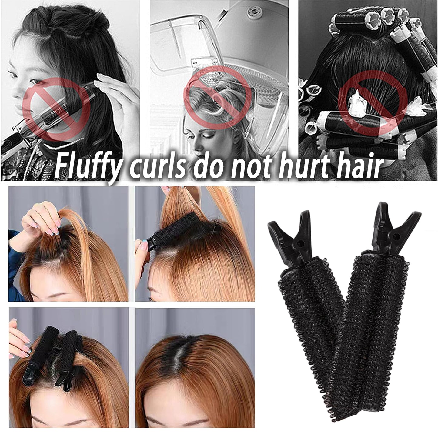PLATEYTR 9 PCS No Heat Curls Set with Detachable & Adjustable Strips - Overnight Hair Rollers for Long & Short Hair