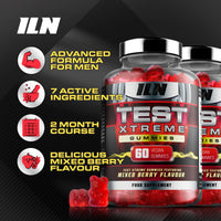 Iron Labs Nutrition Test Xtreme Gummies for Men (120 Gummies - 2 Month Course) - High Strength Booster for Men - Mixed Berry Flavour - Features Maca, Ginseng, Zinc and Selenium - Sugar Free & Vegan Suitable