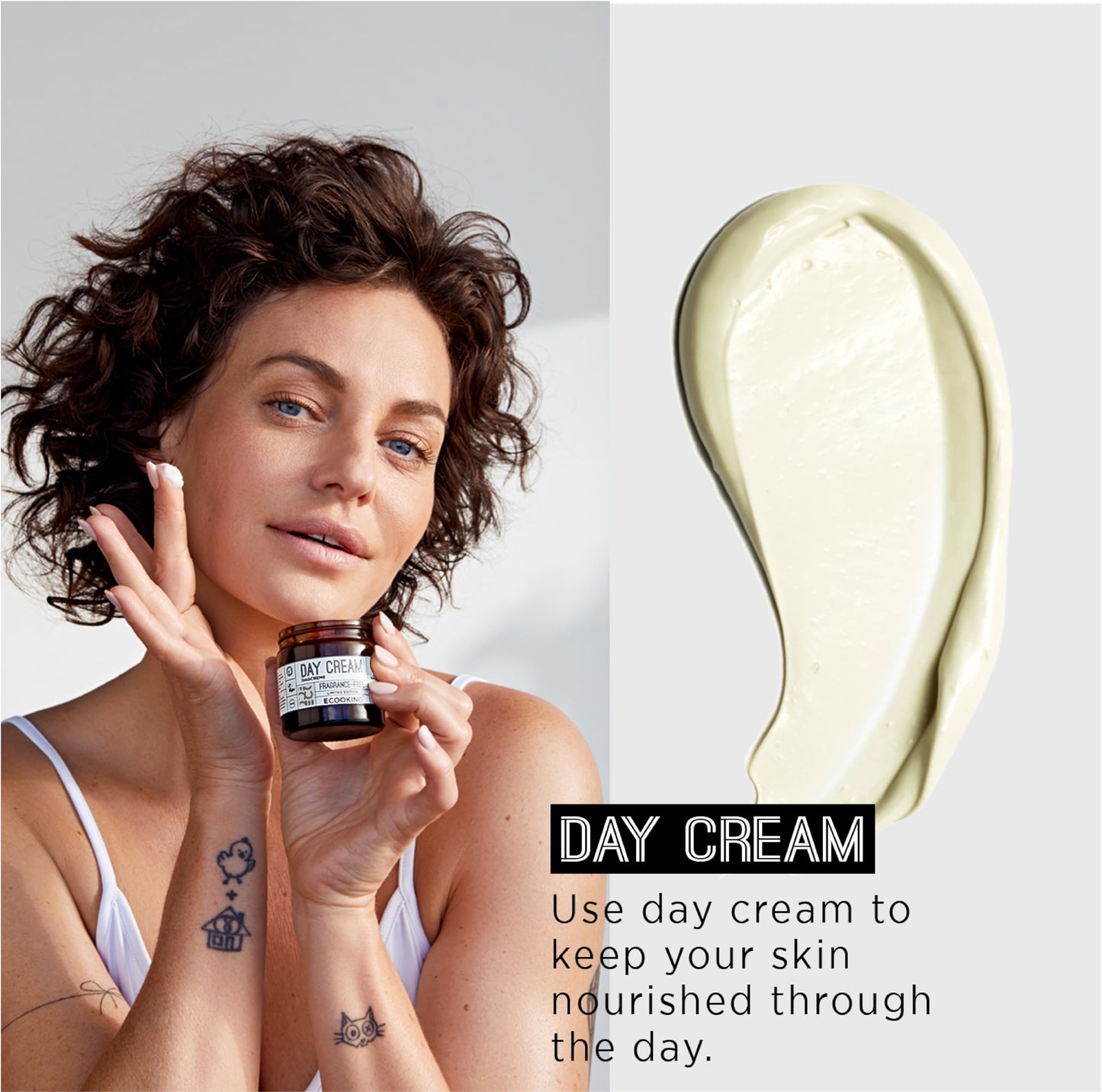 Ecooking Hydrating & Moisturising Day Cream 50ml with Hyaluronic Acid & Vitamin E | Anti Aging Face Cream | Nourishing Skincare with Natural & Organic ingredients