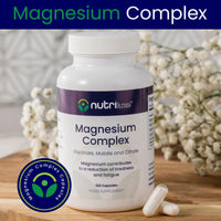 nutriluxe Nutriluxe Magnesium Glycinate Complex - 202mg Elemental Magnesium, 3 Forms - High Absorption - Chelated - Sleep, Muscle Function & Energy Support - UK Made, GMP Certified - 120 Vegan Capsules