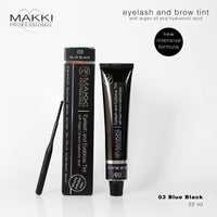 03 Blue Black Makki Professional Intensive Eyelash and eye brow tint dye with argan oil & hualuronic acid 22ml