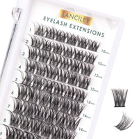 Lanciley Individual Lashes 72 Clusters Lashes C CC D Curl DIY Eyelash Extension Kit at Home for Make-up Beginner False Eyelashes Soft Fluffy Reusable 10/12/14/15/16mm Easy to Use - L01