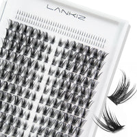 LANKIZ Manga Lashes Natural Look Lash Clusters Anime Lashes False Eyelashes Individual Lashes Extensions Korean Makeup Asian Fake Eyelashes Mink Wispy Fluffy Cluster Lashes