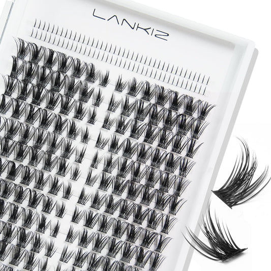 LANKIZ Manga Lashes Natural Look Lash Clusters Anime Lashes False Eyelashes Individual Lashes Extensions Korean Makeup Asian Fake Eyelashes Mink Wispy Fluffy Cluster Lashes