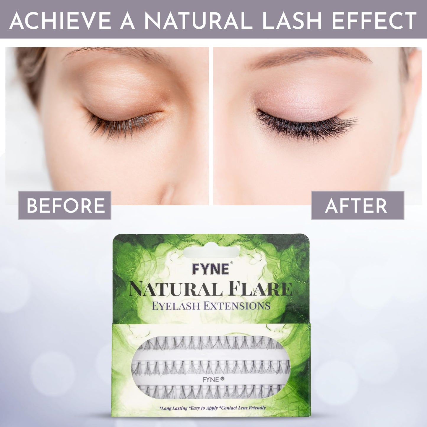 FYNE Natural Eyelash Extensions (Pack of 4, 8mm - Short)