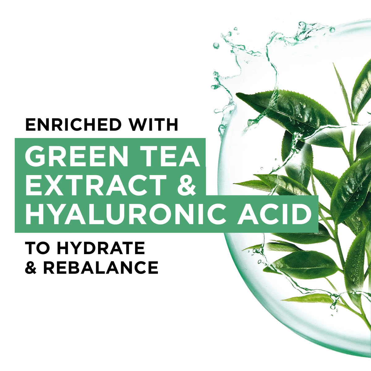 Garnier Moisture Bomb Green Tea and Hyaluronic Acid Sheet Mask, Hydrating & Rebalancing Face Mask, For Sensitive Skin, Cruelty Free & Vegan Tissue Mask, 28g