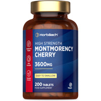 Horbäach Montmorency Cherry Tablets 3600mg | 200 Count | 50:1 Natural Tart Cherry Extract | High Strength Vegan Concentrate | by Horbaach