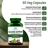 Herbal Magic Glucose Support – 60 Capsules, Vegan Food Supplement with Herbal Blend for Metabolism & Wellness