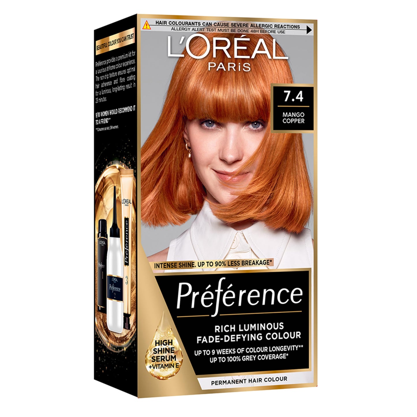 L'Oreal Paris Preference Hair Dye, Luminous Permanent Rich Hair Colour, Long Lasting Brilliance, Achieve Radiant, Salon-Inspired Results, Shade: 74, Dublin