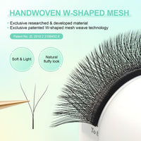 NAGARAKU Eyelash Extensions Cluster 3D Volume Lashes Hand Woven Long Stem 0.07mm D Curl 8-14mm Mix Matte Black Premade Fans 3 Tips False Eye Lash Extension
