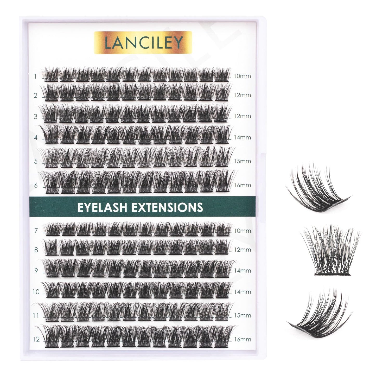 Lanciley Individual Lashes 144 Clusters Lashes DIY Eyelash Extensions False Eyelashes Individual Natural Soft Reusable Easy to Use C/D Curl 10/12/14/15/16mm - L28
