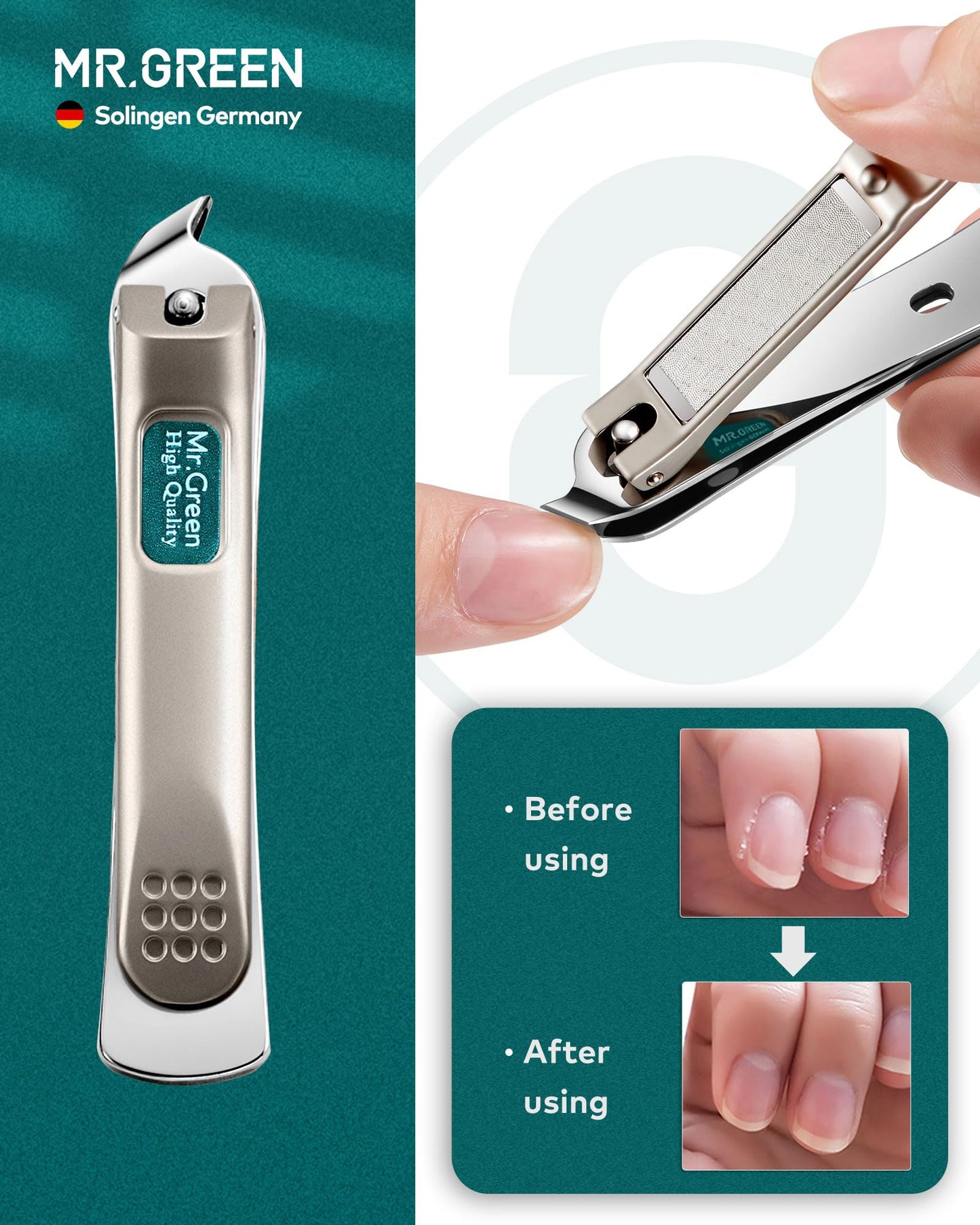 MR.GREEN Manicure Set with Portable Travel Case,Nail Clippers Gift and Family Set, Medical Grade Stainless Steel(4 Pieces) (Mr-6105)