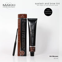 04 Brown Makki Professional Intensive Eye lash and eyebrow tint dye with argan oil & hualuronic acid 22ml