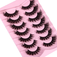 JIMIRE Eyelahes D Curl Faux Mink Lashes Fluffy Cat Eye 20MM Dramatic False Eyelashes Look Like Eyelash Extensions Cat Eye Lashes Wispy Full Eyelashes 7 Pairs Pack
