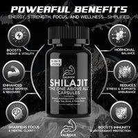 Shilajit 6-in-1 Capsules 4,000mg - Added Ashwagandha, Maca Root, Chaga & Sea Moss. 60 High Strength Muscle Building Capsules (2 Months Supply)