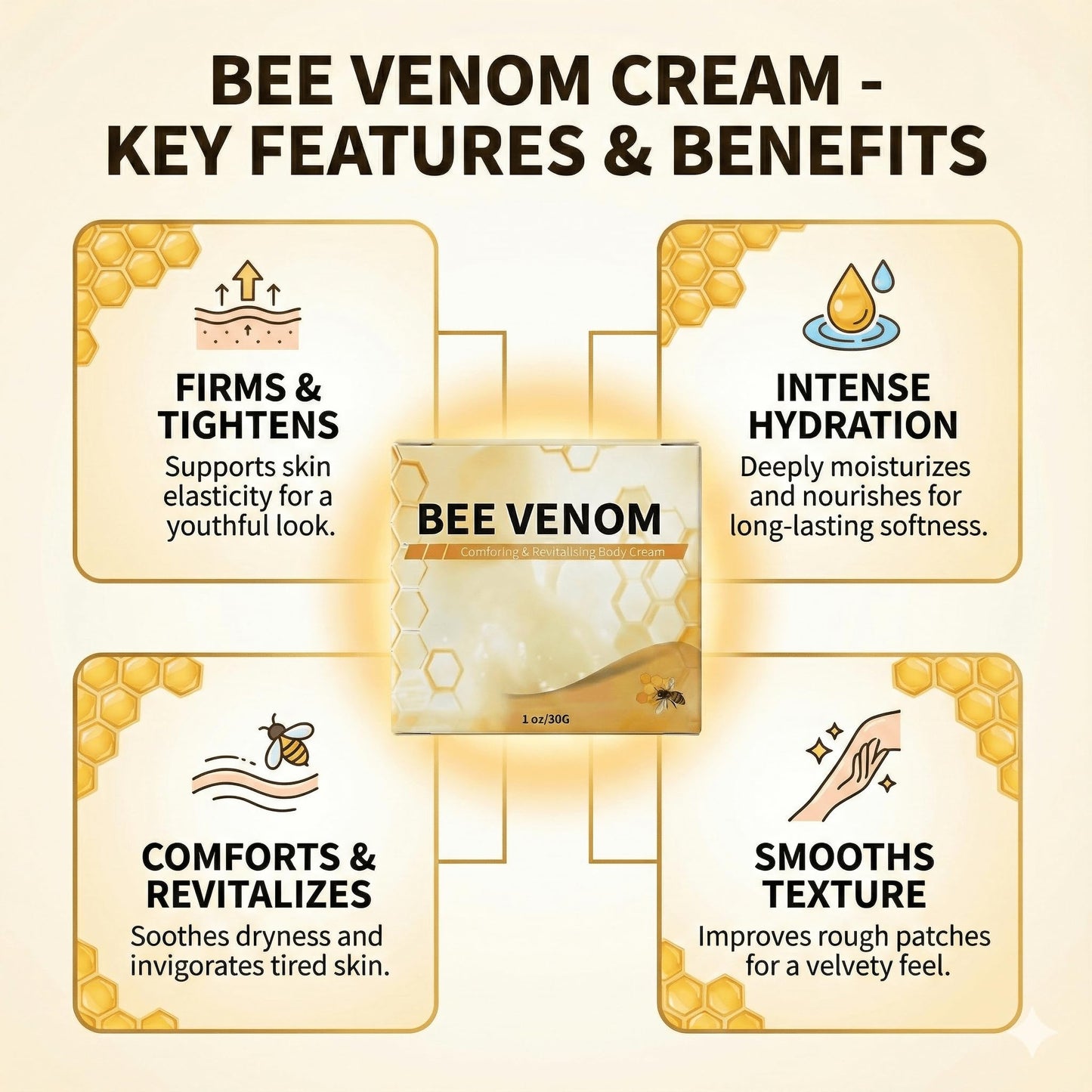 DEJIN 2Pcs Bee Venom Cream - Advanced Joint and Bone Cream for Neck, Waist, Back, Hand, Feet, and Leg