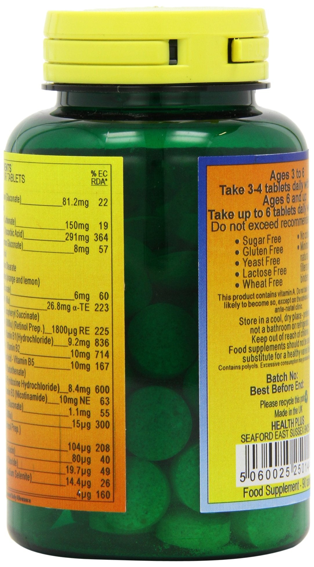 Health Plus Supermouse - Orange and Lemon Flavour Children's Chewable Multivitamin Supplement - 90 Tablets