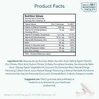 Bettervits Multivitamin Gummies with Zinc and Iodine | Immune Support & Energy with Gummy Vitamins A, B3, B6, C, D, E, Biotin | Chewable Multivitamins for Women, Men and Adults | 60 Gummies