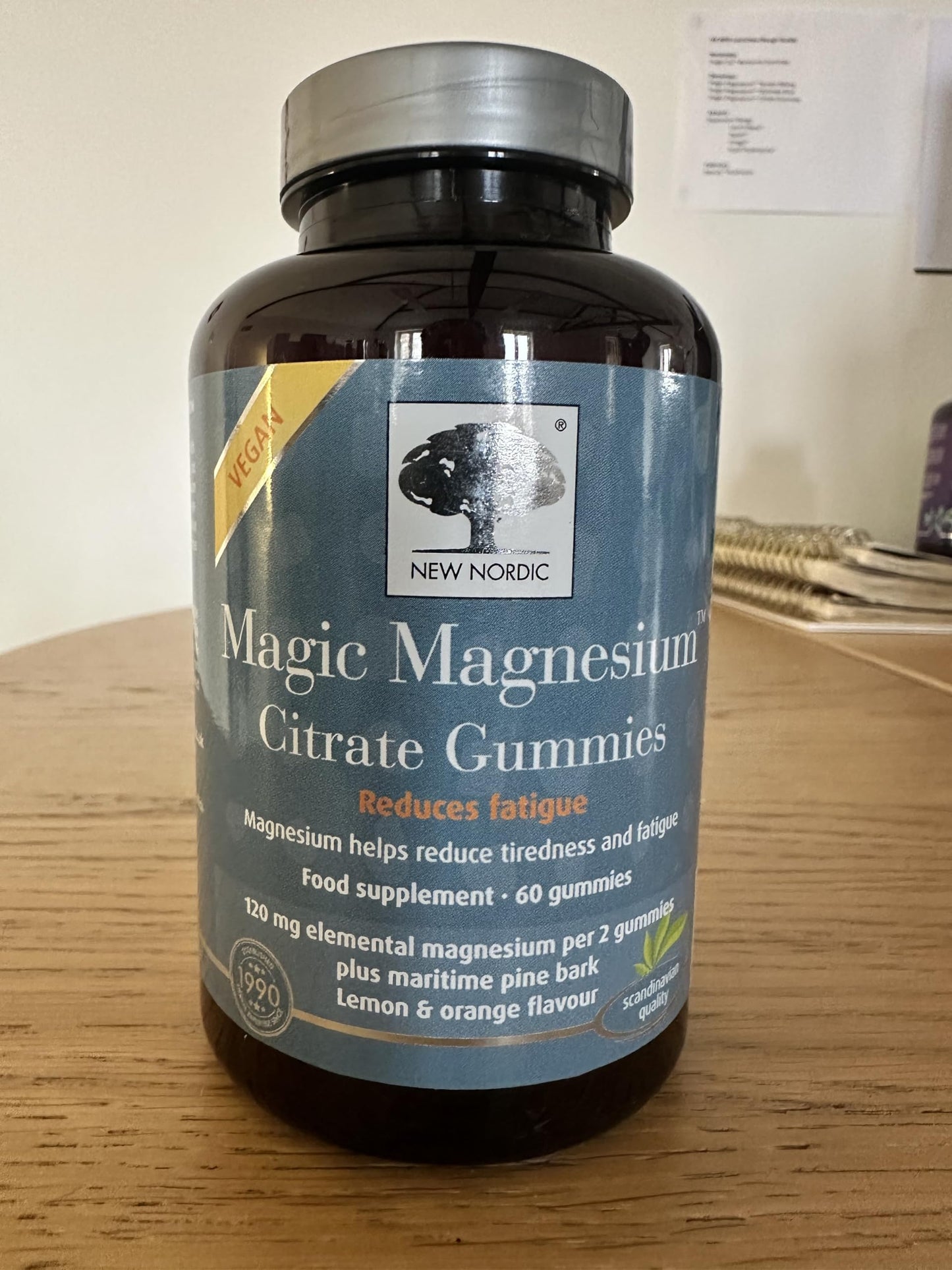 New Nordic Ltd New Nordic Magic Magnesium Citrate Gummies, 1 Month Supply, Magnesium with Maritime Pine Bark Extract, Lemon & Orange Flavour, 60 Count (Pack of 1)