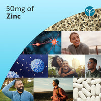 Nutravita Zinc Tablets 50mg – 120 High Strength Vegan Tablets (4 Months Supply) – Highly Absorbable Zinc Supplements for Maintenance of Normal Immune System, Bones, Hair, Skin & Nails – Made in UK