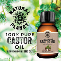 Natural Planet Castor OIl 100ml Cold Pressed Premium Quality 100% Pure Hexane-Free, Non GMO, Versatile Usage Eyelashes, Eyebrows and Hair growth
