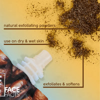 Face Facts Coffee Dry Exfoliating Scrub | 99% Natural | Removes Dirt + Impurities | Smooth + Glow | Vegan | 50g