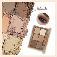 Generic Neutral Nude Eyeshadow Palette – 6 Highly Pigmented Matte & Shimmer Shades, Waterproof, Long-Lasting, Blendable, Includes Brushes – Perfect for Mature Skin & All Skin Tones