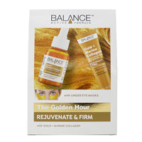 Balance Active Formula The Golden Hour Set (Gold + Marine Collagen Serum, Under Eye Masks & eye serum) - Soften fine lines & wrinkles. Create a radiant glow.