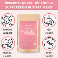 Mad Diet Multi-Strain Probiotics | Mood and Stress Formula | 6 Strains Backed by Science | Zero Additives | Enhanced Viability | 60 Capsules– 2 Month Supply | Brain and Gut Health